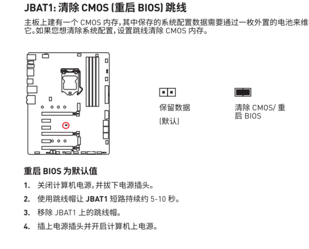 微星主板Z170 GAMING M5 COMS跳线在哪里