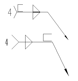 焊缝符号引出线向左引出时，三面焊缝符号标注位置？