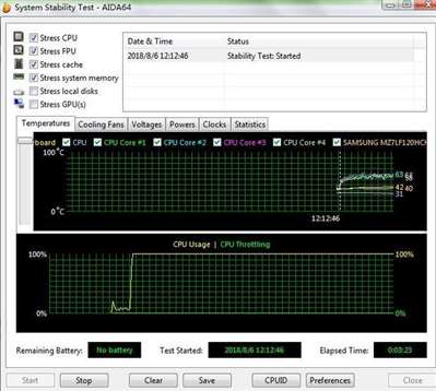 i58400   aida64 拷机1分钟cpu80多度开始报警，要换散热器吗