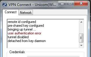 Vpn用户身份验证错误怎么解决，请高人指教。谢谢