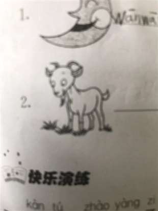 一只羊吃草的图写句子“_________像_______________。”