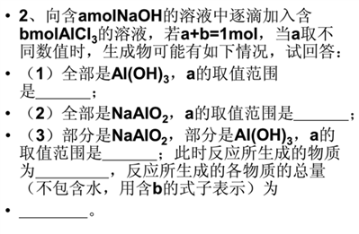 高一、化学、和Al、Al(OH)3、NaAlO2、AlCl3、NaOH有关的