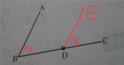 如图，已知∠ABC，D是BC上一点.求作∠CDE，使得∠CDE=∠ABC.（不写做法，保留作图痕迹）