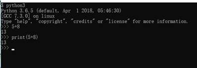 python  中输入>>>5+8 与输入>>>print(5+8) 有何不同？