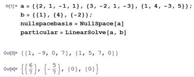 Mathematica求解非齐次方程组