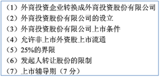 外商投资企业中申请A股或B股上市的条件包括哪些主要内容