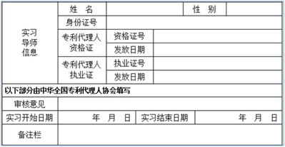 专利代理人实习申请表去哪里下载