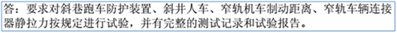 矿井运输质量标准化标准，对哪些运输设备装置要求进行试验，斌有完整的测试记录和试验