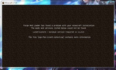 我的世界提示“forge mod loader
