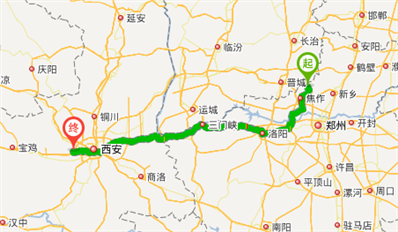 云台山风景区距陕西省兴平市有多少路程