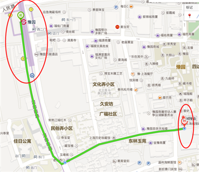 上海地铁10号线豫园站到老城庙走走哪个出口比较近