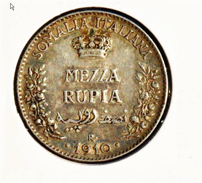 我有一个外国银币，上面字母MEZZA  RUPIA请问是什么银币